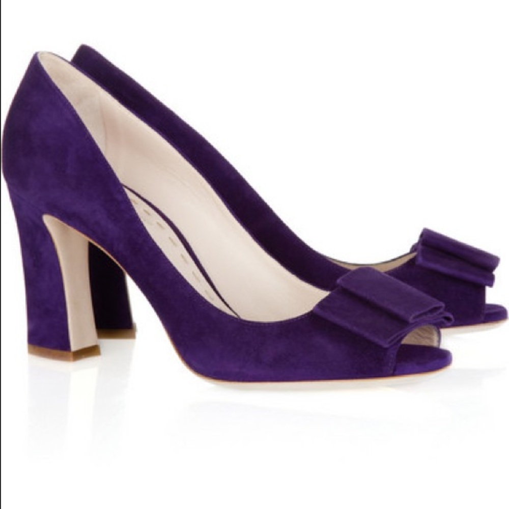 Miu Miu's plush violet suede pumps